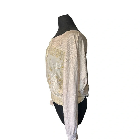 We The Free People sz S Eaglewood Bandana Patchwork Henley Embroidered T… - Picture 6 of 8